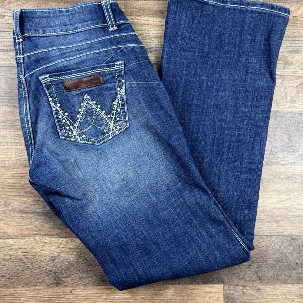 Wrangler Womens Jean 28x31  Mid-Rise Boot Cut Dark Rinse